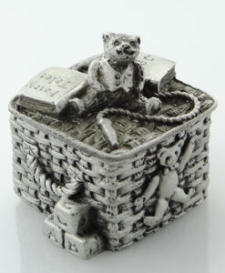 Pewter Teddy Bear Toy Box