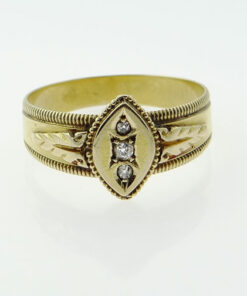 Victorian 18ct Gold Diamond Ring Birmingham 1897