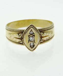 Victorian 18ct Gold Diamond Ring Birmingham 1897