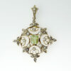 Antique Gold Peridot and Pearl Pendan