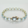 Gold Blue Topaz and Diamond Bracelet