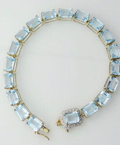 Blue Topaz and Diamond Bracelet