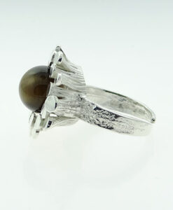 Silver Tigers Eye Modernist Ring