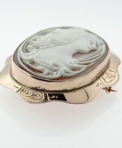 Antique 9ct Rose Gold cameo brooch