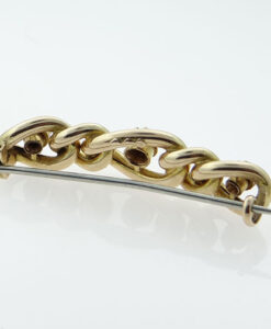 Antique 15ct Gold Pearl Suffragette Chain Brooch