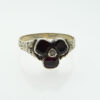 Antique 9ct Gold Diamond and Almandine Garnet Ring c1800