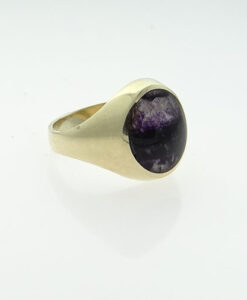 9ct Gold Blue John Stone Signet Ring