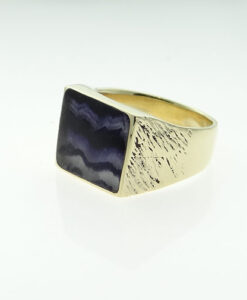 Blue John Stone Signet Ring