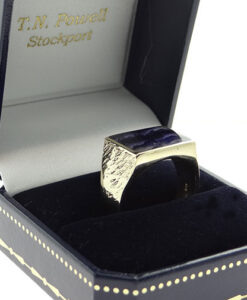 Gents 9ct Gold Blue John Stone Signet Ring