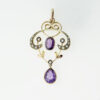 Amethyst and Seed Pearl Pendant c1900