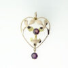 Antique 9ct Rose Gold Amethyst Pendant c1900