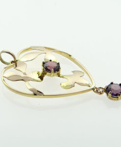 9ct Rose Gold Amethyst Pendant c1900