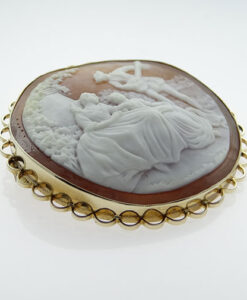 Vintage 9ct Gold Cameo Brooch, Birmingham 1973