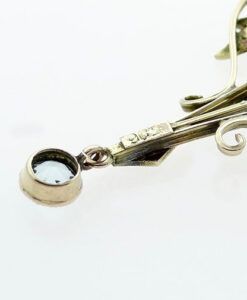 9ct Gold Aquamarine and Seed Pearl Pendant