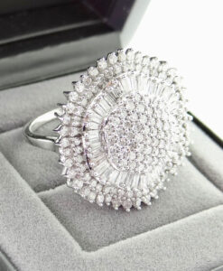 9ct White Gold Diamond Cluster Ring