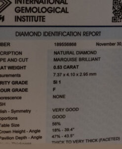 MARQUISE CUT DIAMOND SOLITAIRE RING