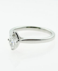 Platinum Marquise Daimond Solitaire Engagement Ring