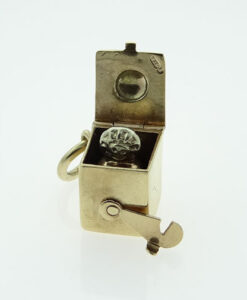 Vintage Gold Jack in the Box Charm