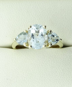 9ct Gold Aquamarine Three Stone Ring