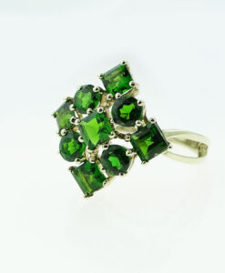 9ct Gold Russian Diopside Cluster Ring