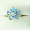 9ct Gold Diamond and Blue Topaz Cluster Ring