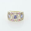 Gold Tanzanite, Pink Sapphire and Diamond Band Ring