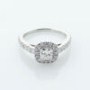 18ct White Gold Princess Cut 1.00 Carat Diamond Halo Ring