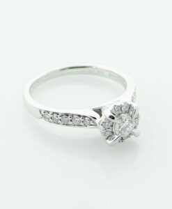 Platinum Diamond Cluster Ring 0.40 Carat