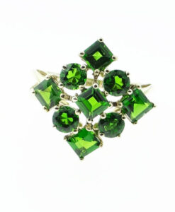 9ct Gold Russian Diopside Cluster Ring