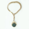 Antique 9ct Rose Gold Albert Bracelet with Bloodstone Fob