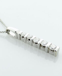 18ct White Gold Diamond Bar Pendant 0.33 carat