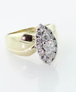 14K Gold Exquisite Diamond Cluster Ring 1.00ct