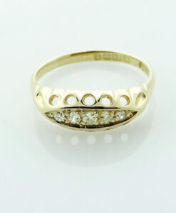 Antique 18ct Gold Five Stone Diamond Ring Hallmarked 1918