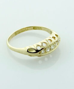 18ct Gold Five Stone Diamond Ring Hallmarked 1918