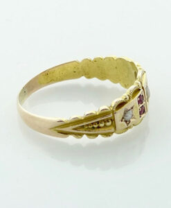 Edwardian 15ct Gold Ruby and Pearl Ring, 1903