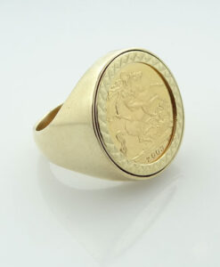 9ct Gold 2003 Half Sovereign Coin Ring