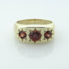 Gent's 9ct Gold Three Stone Garnet Ring