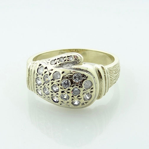 9ct Gold CZ Boxing Glove Ring