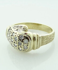 9ct Gold CZ Boxing Glove Ring