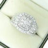 White Gold Diamond Cluster Statement Ring