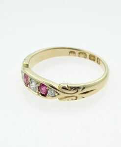 Victorian 18ct Gold Diamond and Ruby Ring