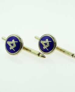 Sterling Silver Masonic Button Cufflinks by Alabaster and Wilson