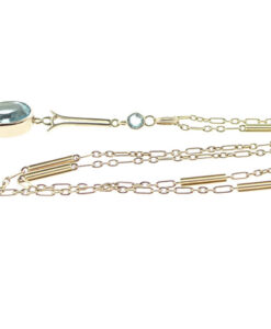 Antique 9ct Rose Gold Blue Topaz Pendant c1900