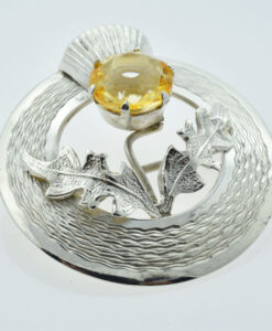 Vintage Sterling Silver Scotch Thistle Brooch dated 1949