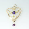 Antique 9ct Rose Gold Amethyst Pendant c1900