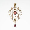 Antique 9ct Rose Gold Garnet Pendant c1900