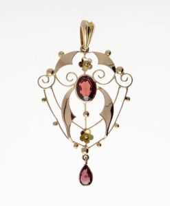 Antique 9ct Rose Gold Garnet Pendant c1900