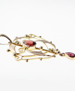 Antique 9ct Rose Gold Garnet Pendant c1900