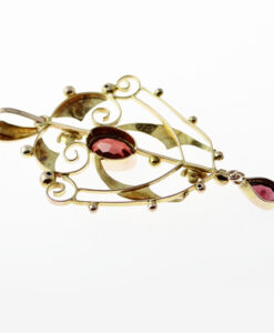 Antique 9ct Rose Gold Garnet Pendant c1900