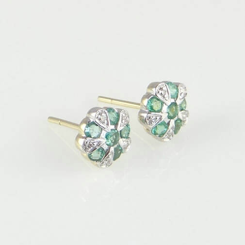 diamond silver earrings